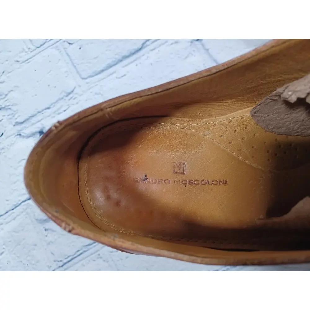 SANDRO MASCOLONI Shoes Mens 11.5‎ D Brown Leather Dress Cap Toe 17305